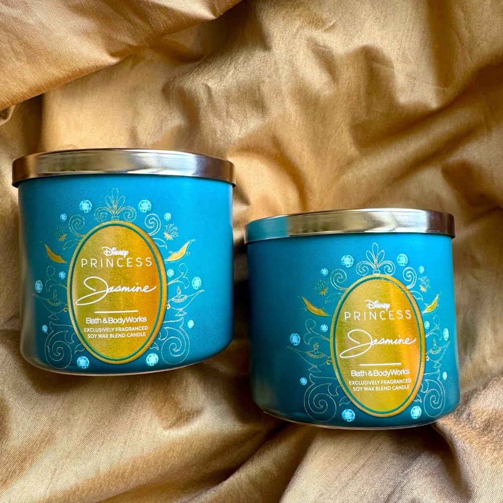 2 Princess Jasmine 3 wick candles